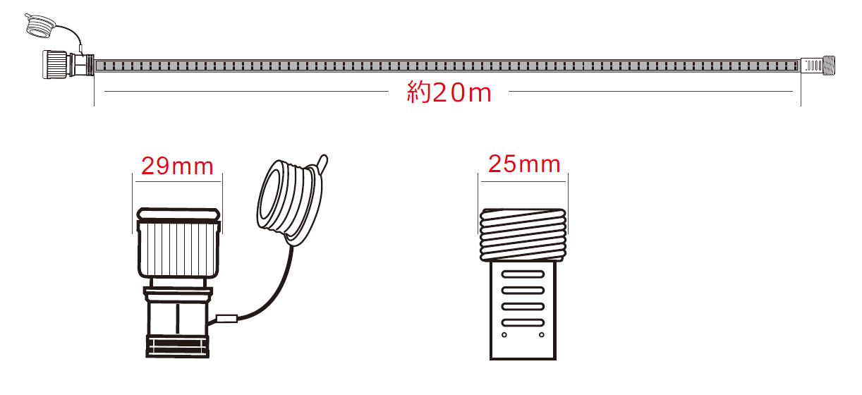 LED ロープライト 20m 両面発光 240W 28000lm TP-W20M | LED照明製造